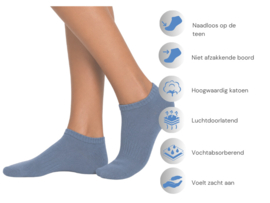 6 paar Katoenen dames sneakersokken - Naadloze sokken - Pastel mix