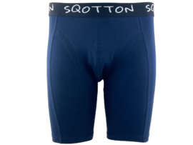 Heren boxershort - SQOTTON® - Extra lange Pijp - Marineblauw