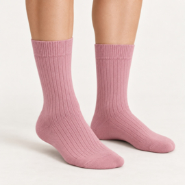 2 paar Merinowollen sokken met Kasjmier - Roze