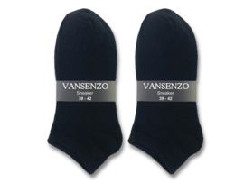 10 paar Heren sneakersokken - VANSENZO® - Basic - Zwart