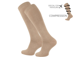 Compressie kniekous - Reiskniekous - Unisex - Beige