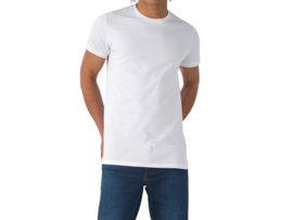 Heren American T-shirt - Ronde hals - Wit