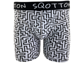 Boxershort - SQOTTON® - Doolhof - Grijs