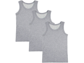 3 stuks Bonanza Regular - jongens onderhemd - grijs