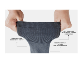 12 paar Niet knellende sokken - Drukvrije boord - Basic - Antraciet