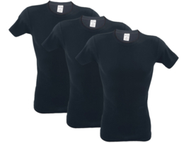 3 stuks SQOTTON® O-neck-T-shirt - Zwart