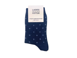 Damessok - Dots - Donkerblauw