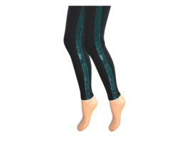 Dames legging - Katoen - Fluweel streep - Groen