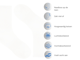 3 paar Naadloze damessokken - Wit