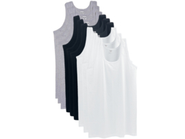 9 stuks onderhemd - SQOTTON® - King size - Grijs/Zwart/Wit - 4XL/5XL