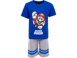 Kinderpyjama - Shortama - Super Mario - Blauw/Grijs