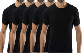 5 stuks Bonanza Basic T-shirt - O-neck - 100% katoen - Zwart