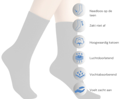 6 paar Katoenen damessokken - Naadloze sokken - Zwart