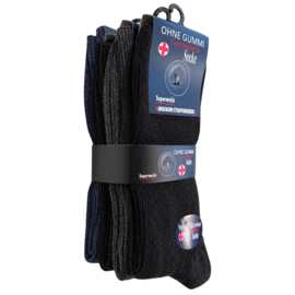 4 pack diabetes sokken - Niet knellende boord - Blauw/Grijs/Zwart Mix