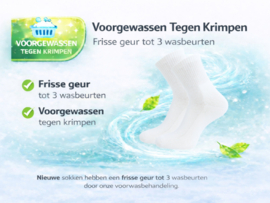 6 paar Badstof Quarter Sneakersokken - SQOTTON® - Wit