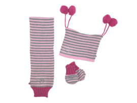 Winterset 3-delig - Sweetheart - Grijs-Roze-Fuchsia