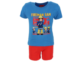 Kinderpyjama - Shortama - Fireman Sam - Blauw/Rood