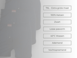 3-Pack Katoenen Boxershorts - Extra groot - Zwart - 7XL