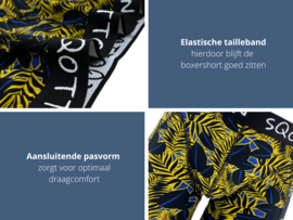 Boxershort - SQOTTON® - Jungle - Geel/Zwart