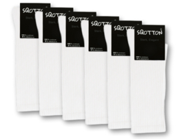 6 paar Katoenen damessokken - Naadloze sokken - Wit