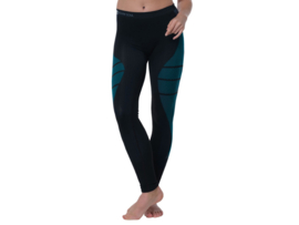 Thermo sportlegging - Seamless - Quick Dry - Zwart-Turquoise