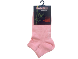 Bamboe sneakersok - Naadloos - Roze