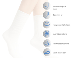 6 paar Katoenen damessokken - Naadloze sokken - Cappuccino