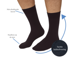 3 paar Katoenen sokken - Badstof - Naadloze sokken - Basic/Zwart