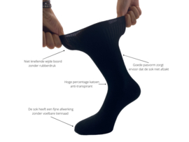 6 paar SQOTTON diabetes sokken - Naadloos - Zwart