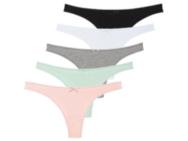 5 stuks Katoenen dames strings - Assorti