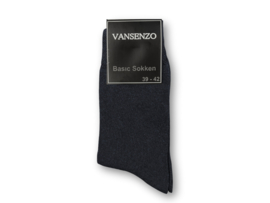 Basic Sok - VANSENZO® - Basic - Marineblauw/Zwart