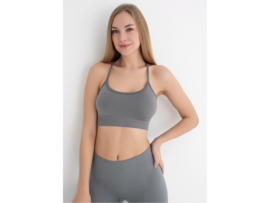 Sportbeha met spaghettibandjes en gekruiste rug – WOOSTER® - Grijs