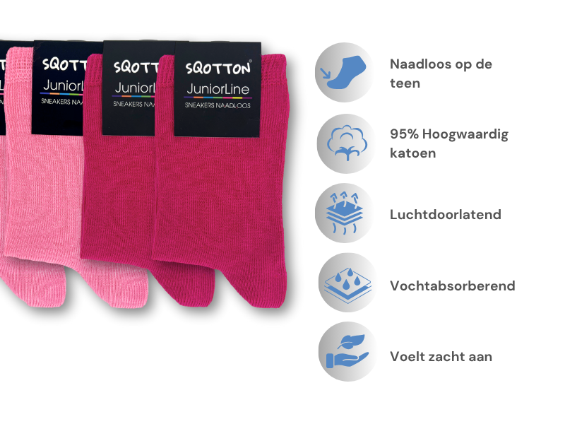 6 paar Meisjessokken - Katoen - SQOTTON® - Roze-Mix