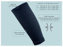 Kuit Sleeves - Kuitcompressie - Zwart