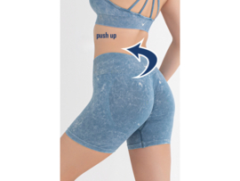 Dames Korte Sportbroek WOOSTER® - Shape & Liftend Effect - Jeansblauw