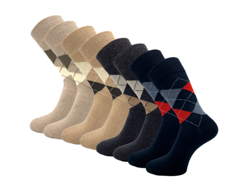 8 paar Herensokken Bonanza Style - Ruit - Beige-Antraciet-Zwart | Sokken met print | Sokkenenzo.nl | Online sokken & ondergoed winkel