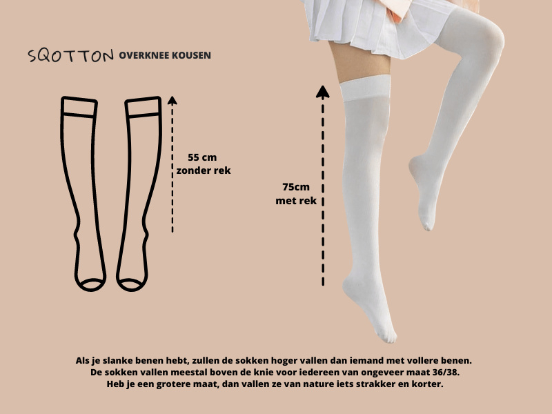 Overknee kousen - SQOTTON - Wit (Maat: One size (35/42)) | Overknees | Sokkenenzo.nl Online sokken & ondergoed winkel