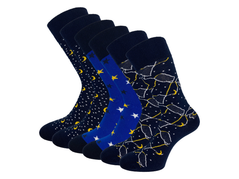6 paar SQOTTON - Naadloze sokken - Galaxy
