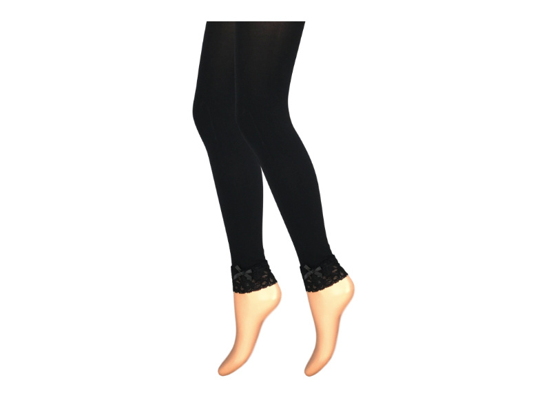 Worden spectrum paneel Dames panty/legging - 80 Denier - Zwart - Kant/Strik | Leggings |  Sokkenenzo.nl | Online sokken & ondergoed winkel