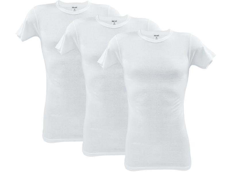 3 stuks SQOTTON® O-neck-T-shirt - Wit
