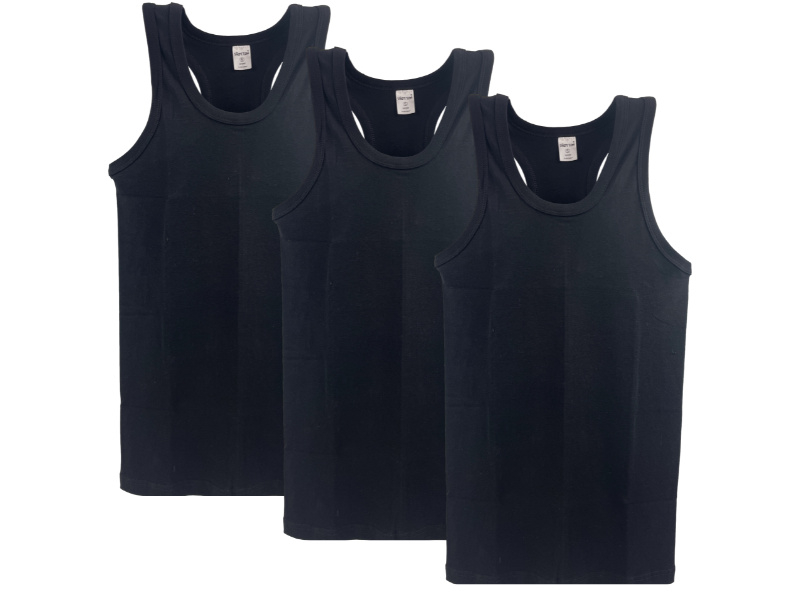 3 stuks SQOTTON® halterhemd - 100% katoen - zwart