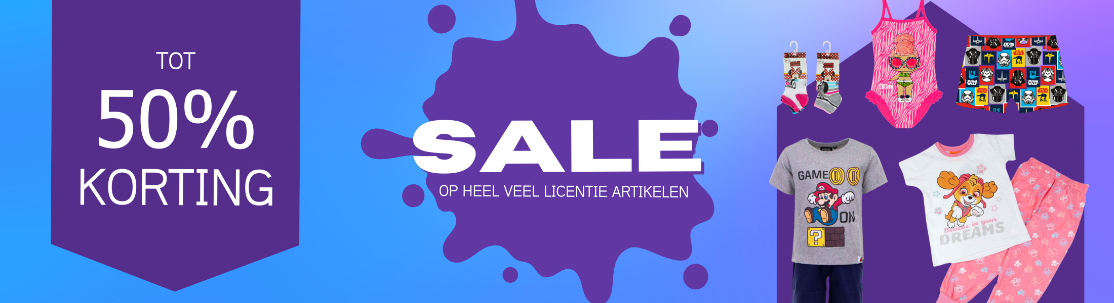 SALE OP ALLE LICENTIE ARTIKELEN