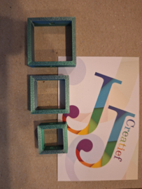 7 Vierkant groot , middel of klein glanzend groen