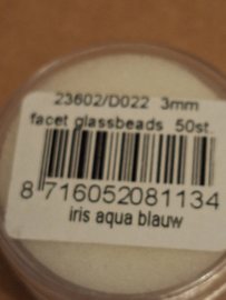 2 facet kraal aqua blauw