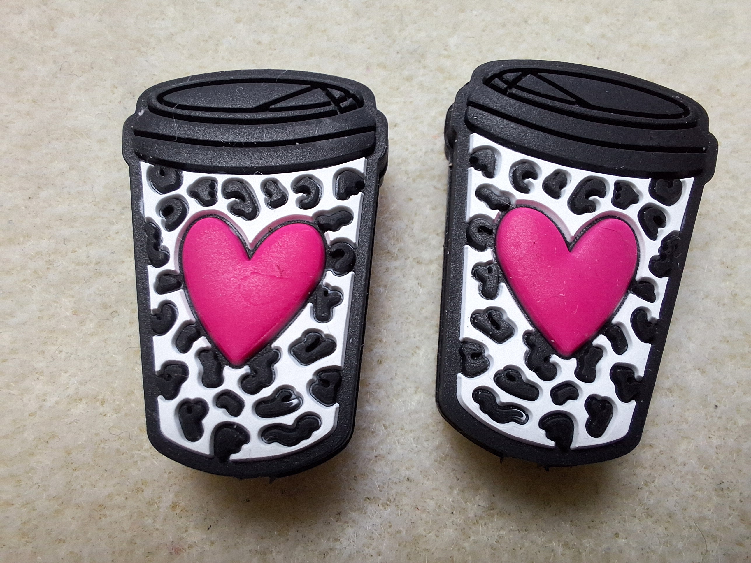 Koffie beker zwart wit met hart