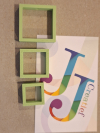 3 Vierkant groot, middel of klein groen