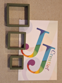 9 Vierkant groot, middel of klein  donker groen