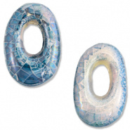156 ovaal Blauw wit