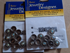 3 slider rond met crystal AB