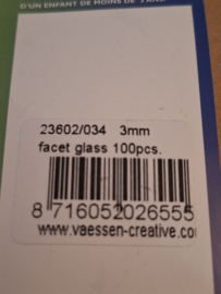56 facet kraal zilver Rood